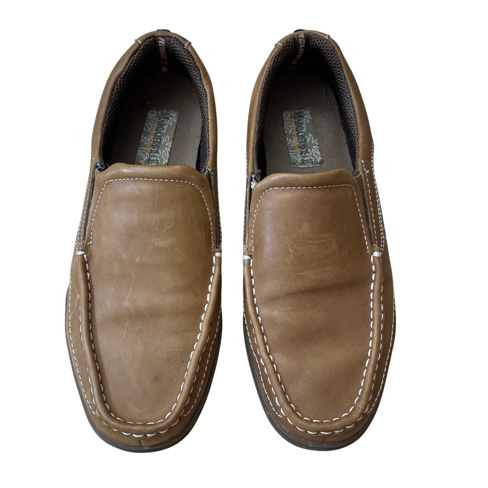 Margaritaville Tan Leather Slip-On Loafers
